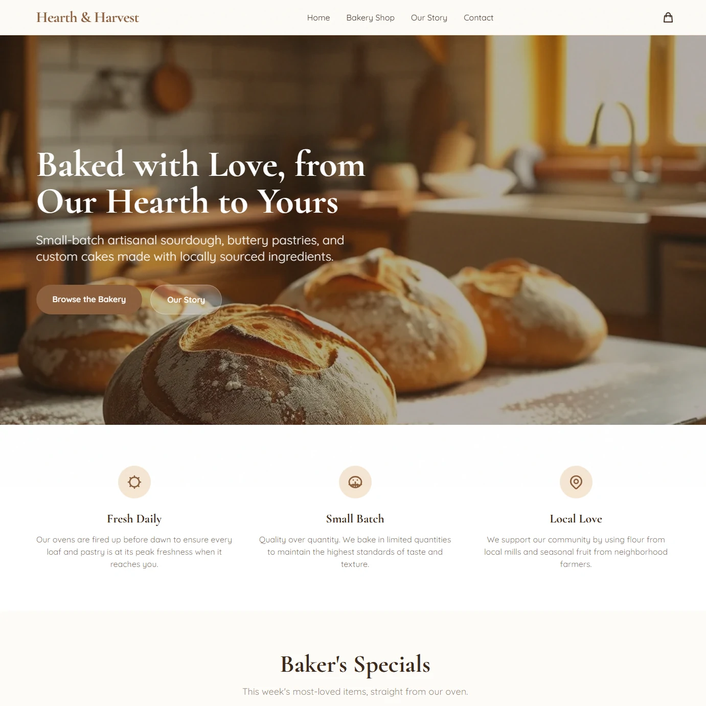 Home bakery online store